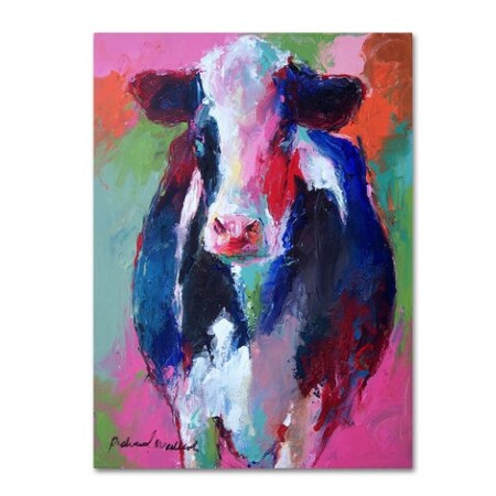 Richard Wallich 'Art Pink Cow' Canvas Art,18x24